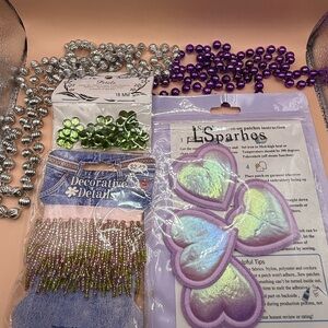 Hirschberg Embellishing Arts & Crafts Hearts & Petals 16mm w/ Beads lot of (5)